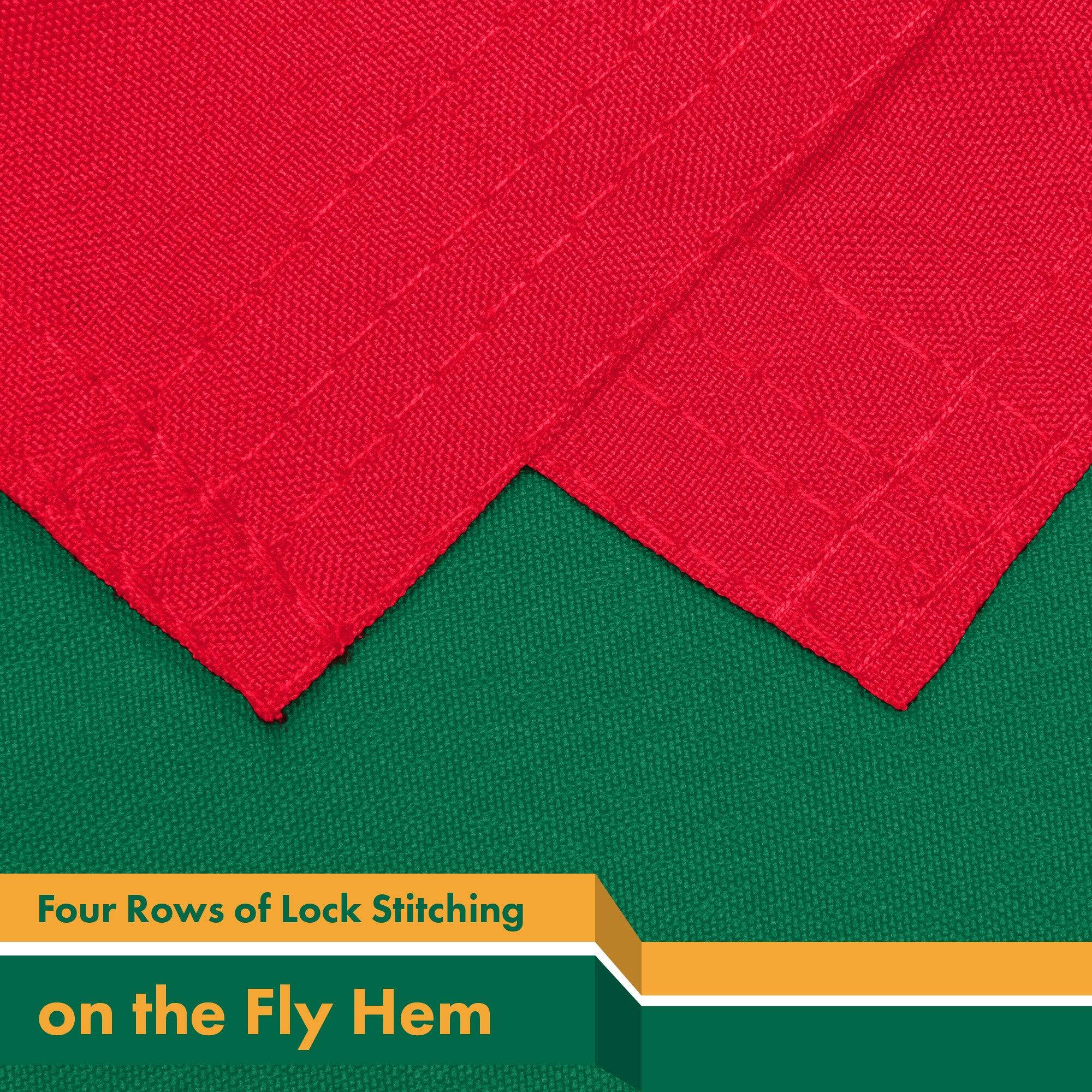 Four Rows of Lock Stitching on the Fly Hem