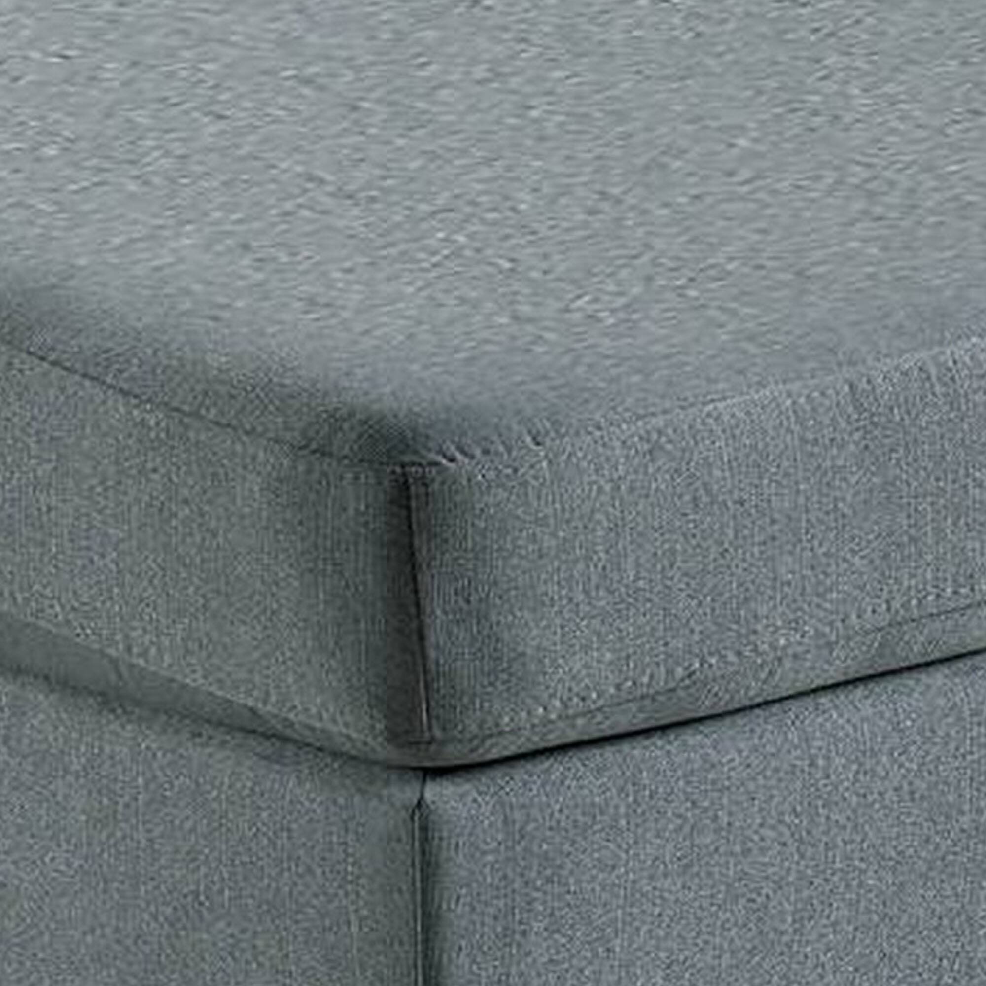 Alt View 1. Manhattan Lane - 32 Inch Modern Square Ottoman with Plush Foam Seating, Gray Linen Fabric - Gray.