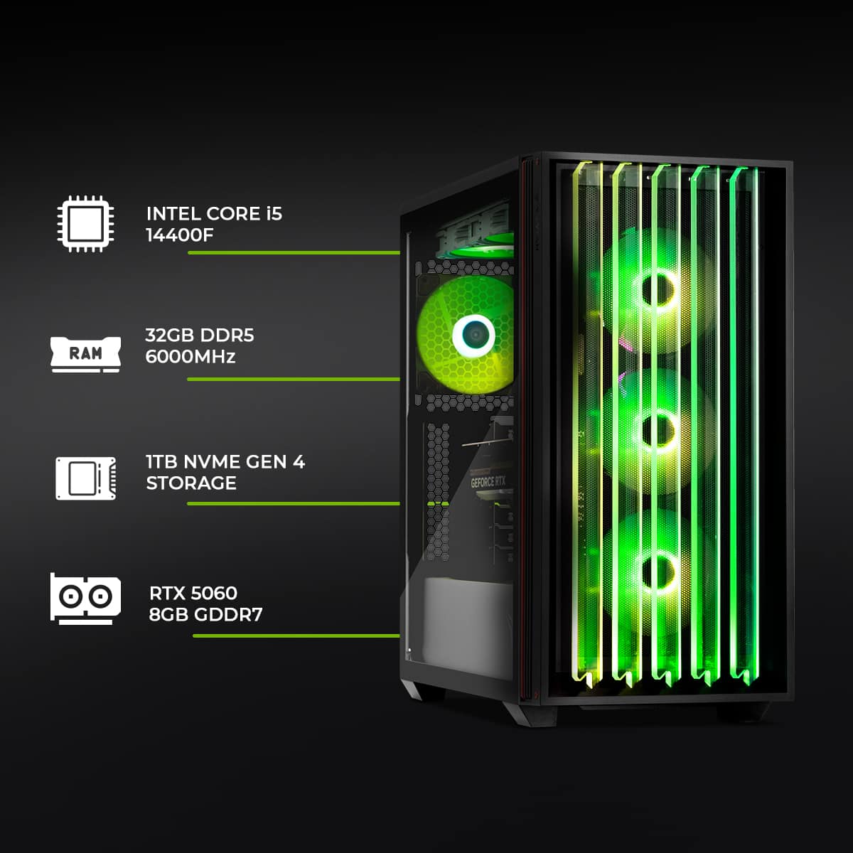 【即納LEDゲーミングPC】i5-14400F RTX5060 Amazon.co.jp: スモールラボ Intel Core i5-14400F ／ RTX5060 8GB