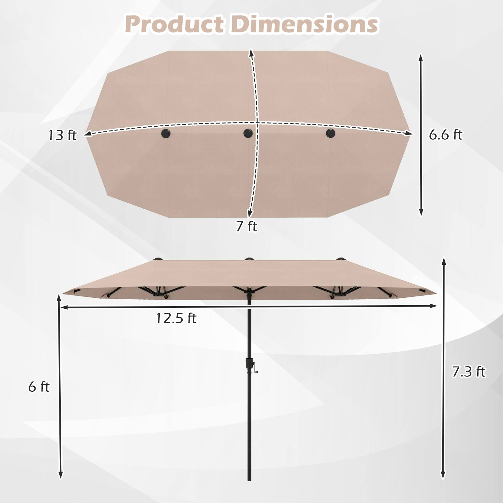 Product Dimensions 13 ft 6.6 ft 7 ft 12.5 ft 6 ft 7.3 ft