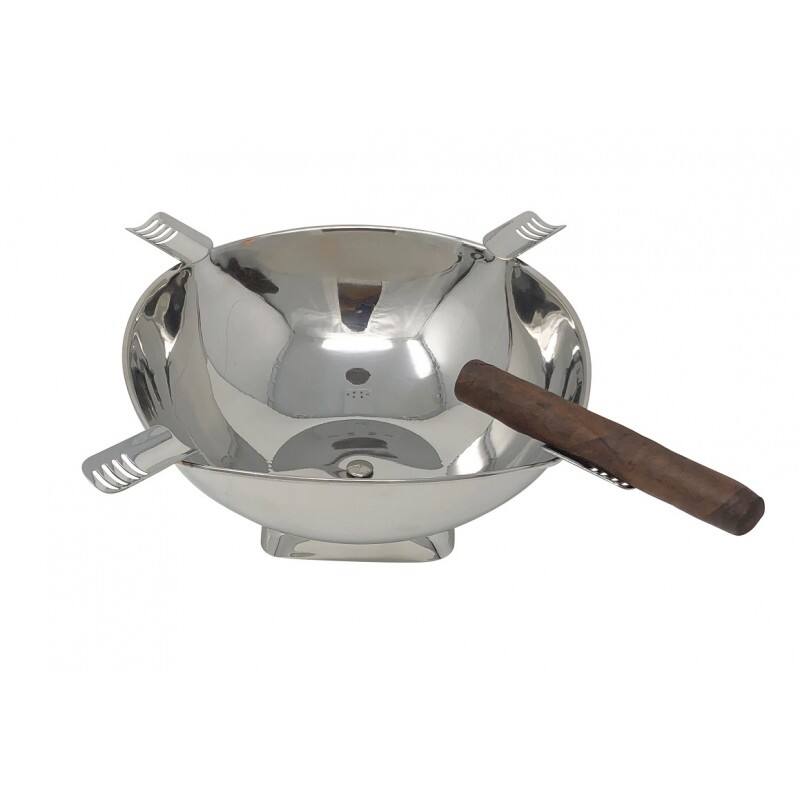 Left. Prestige - Smokin Ash' Quadrangle Cigar Ashtray (Stainless Steel) - Polished Stainless Steel.