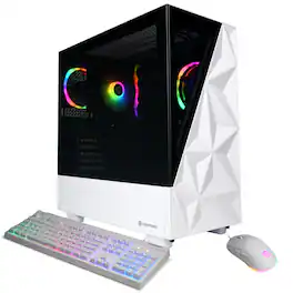 CyberPowerPC - Gaming Desktop - AMD Ryzen 5 8400F 2024 - NVIDIA GeForce RTX 5060 8GB - 16GB DDR5 Memory - 2TB SSD Storage - White