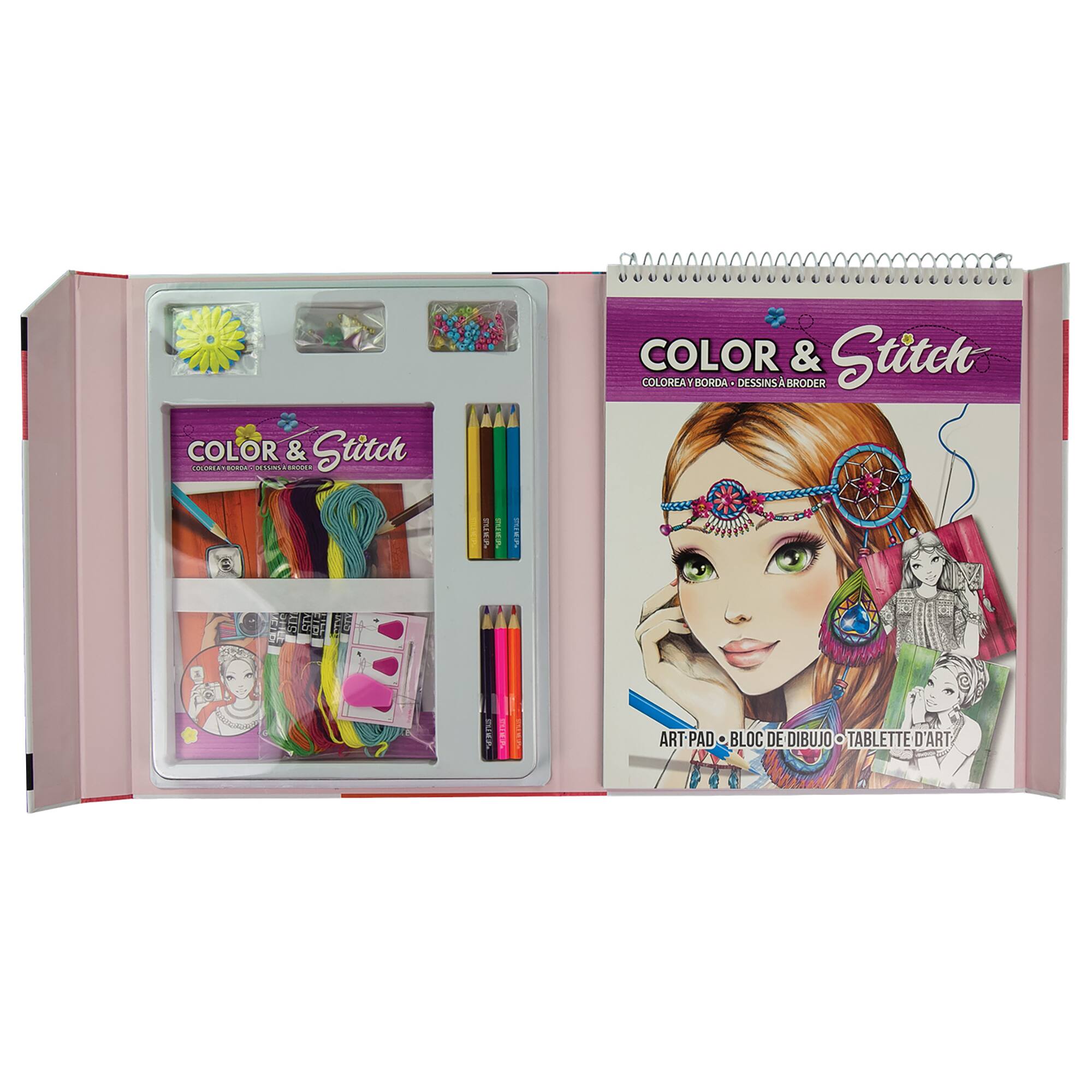 COLOR & Stitch  
COLORA Y BORDA - DESSINS A BRODER  
ART PAD - BLOC DE DIBUJO - TABLETTE D'ART