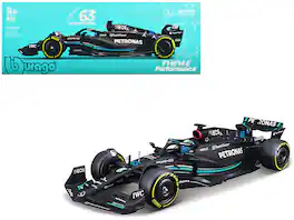 Bburago - Mercedes-AMG F1 W14 E Performance #63 George Russell "Petronas" Formula One F1 "World Championship" (2023) 1/24 Diecast - Black