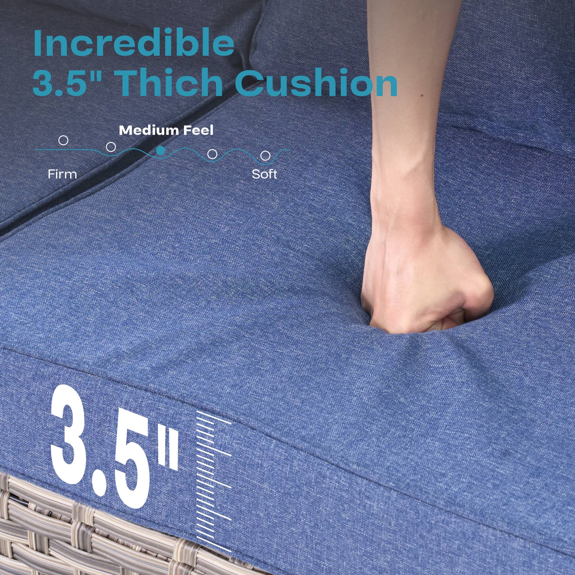 Incredible 3.5" Thick Cushion

Medium Feel

Firm Soft

3.5"