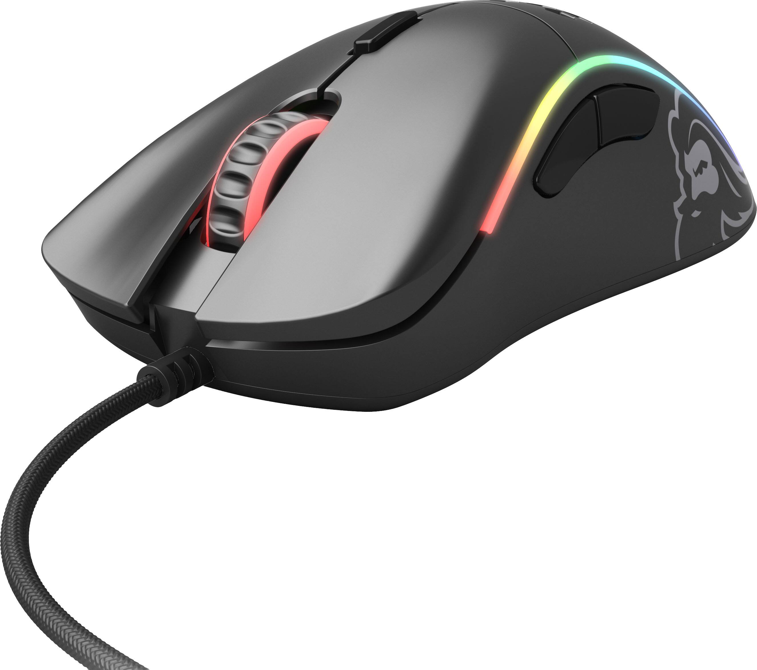 Angle. Glorious - Model D Lightweight Wired Optical Gaming Mouse with Customizable RGB - Black.