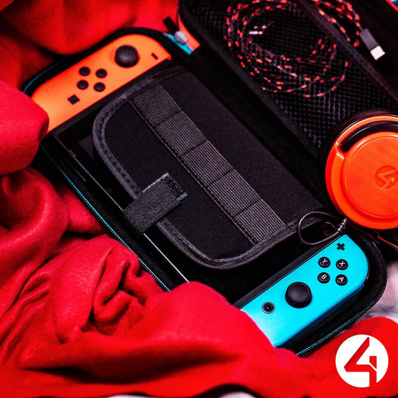 Alt View 8. 4Gamers - Premium Travel Case Compatible with Nintendo Switch & Switch Lite and OLED Edition SWL-01-4G - Black.