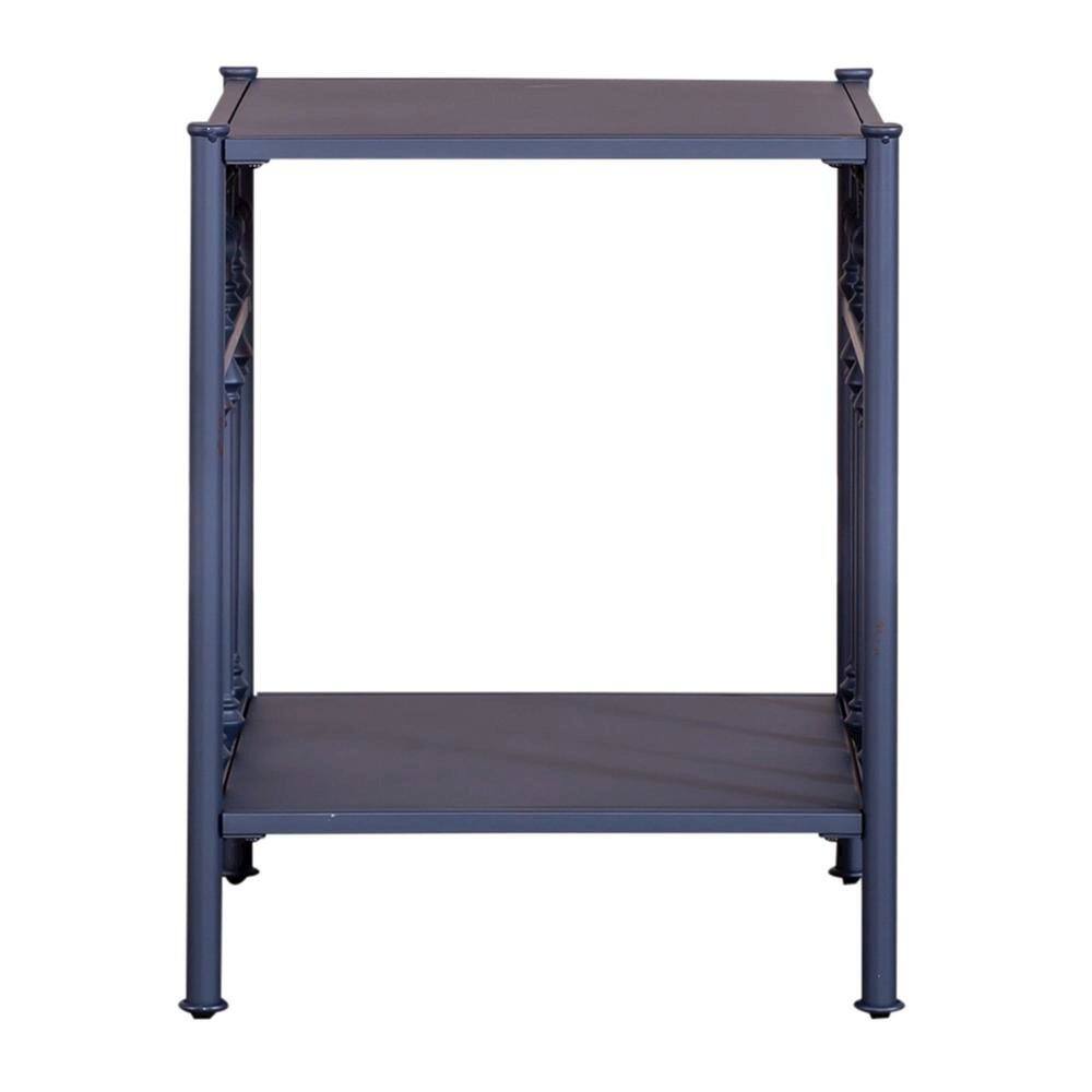 Front. Starlight Canyon Home - Navy Metal Nightstand – Stylish Metal Side Table for Bedroom or Living Room - Black.