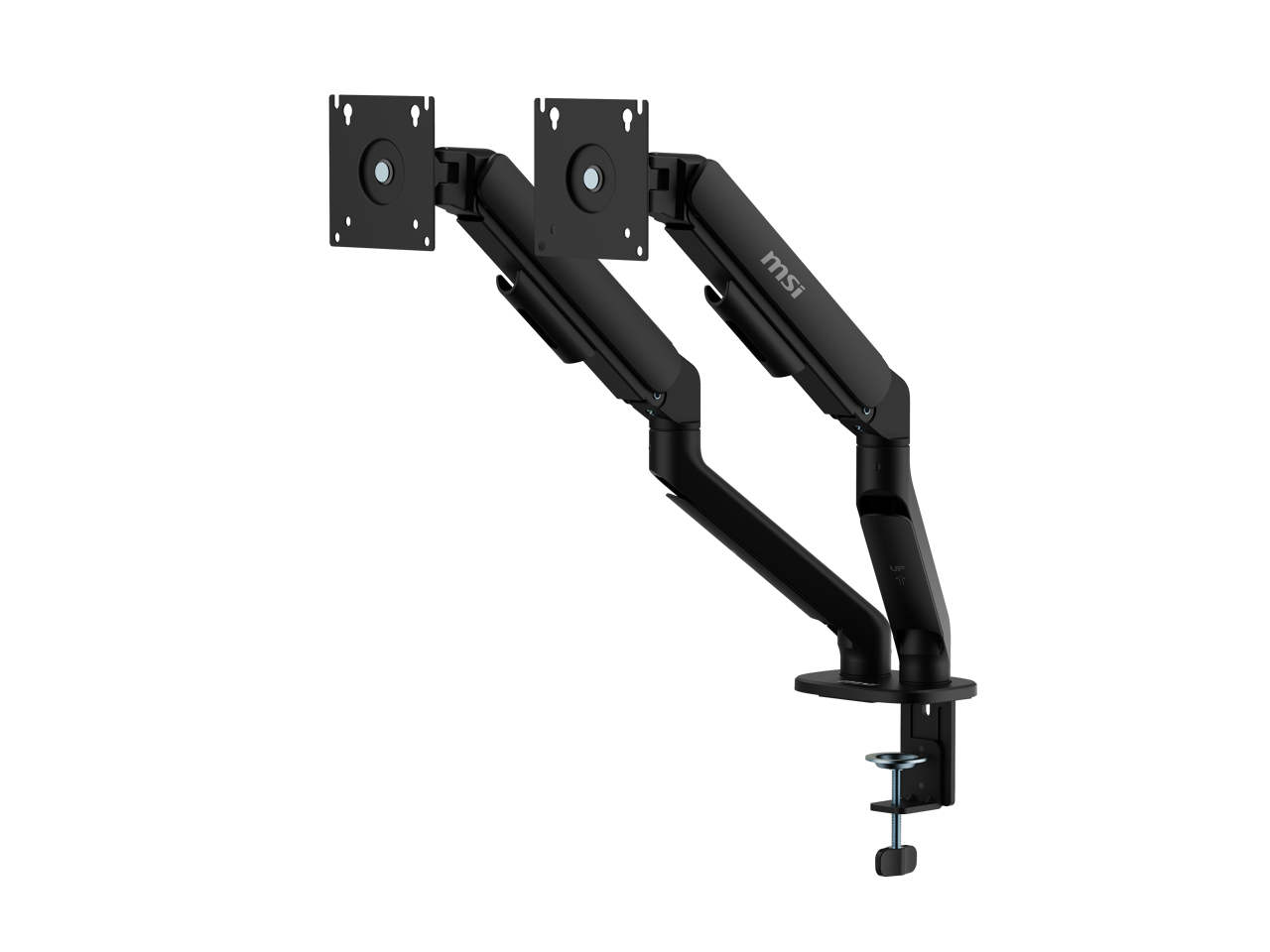 Alt View 4. MSI - MSI MAG MT101D - Dual Monitor Stand, 17-32" 22 lbs, VESA, Gas Spring, Clamp/Grommet, Quick Release - Black - Matte Black.