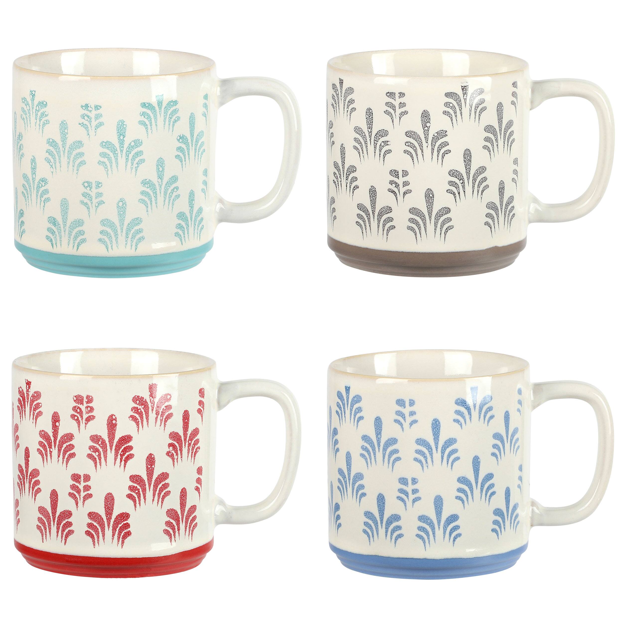 Alt View 2. Gibson - Gibson Home Morning Mist 4 Piece 18 Ounce Stoneware Mug Set in Assorted Colors - Assorted.