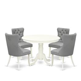 East West Furniture - 5 Piece Modern Dining Table Set - White