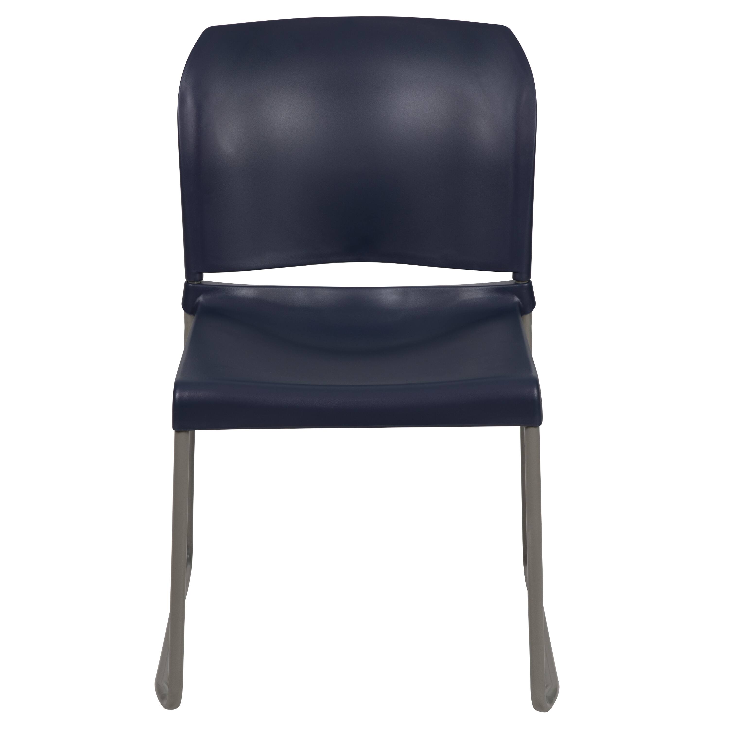 Alt View 9. Emma + Oliver - Home and Office Guest Chair Full Back Contoured Sled Base Stack Chair - Navy.