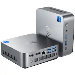 Kamrui - P3 Mini Gaming PC - Intel Core i5-12450H 8C/12T Up to 4.4GHz - 24GB LPDDR5 Memory - 512GB SSD - 4K Display - WiFi 6 - Black