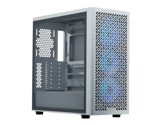 Front. Cooler Master - Cooler Master Elite 502 ATX Case, 410mm GPU, 360mm AIO, Triple aRGB Fan, Tempered Glass - Not specified.