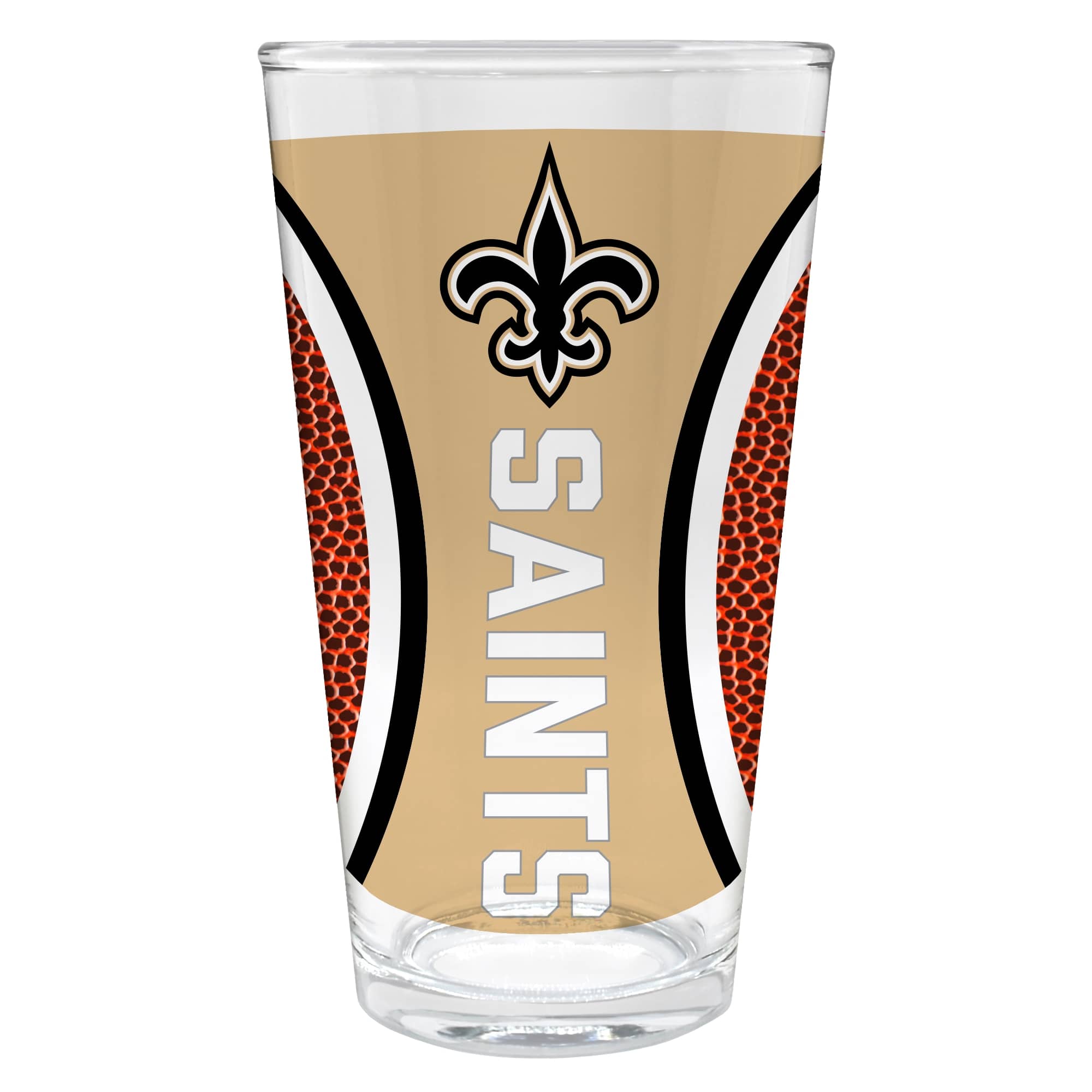 Great American Products - New Orleans Saints 16oz. Game Ball Pint Glass - Brown