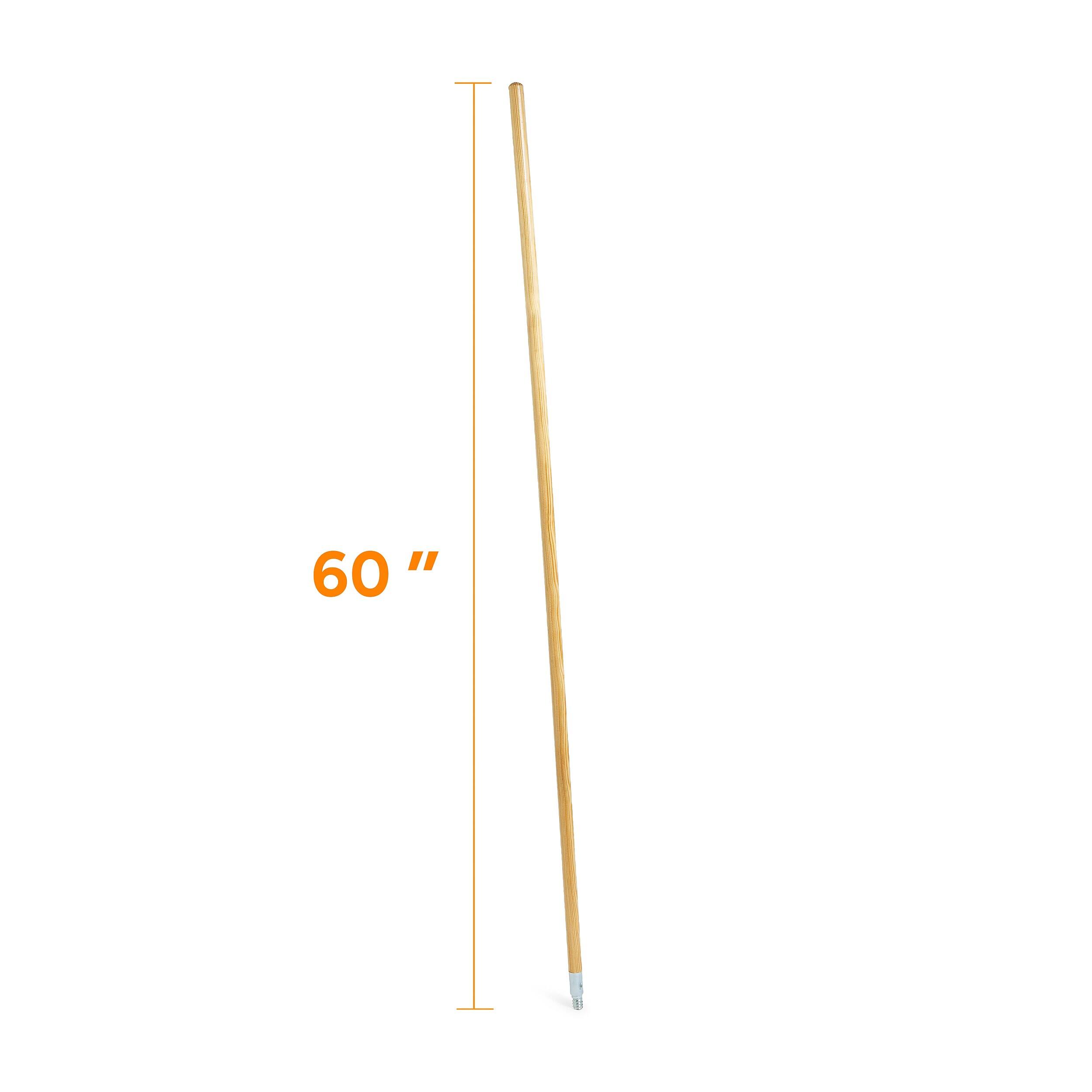 Alt View 10. Coastwide Professional - 60" Wood Push Broom Handle, Threaded Metal Tip - Natural.