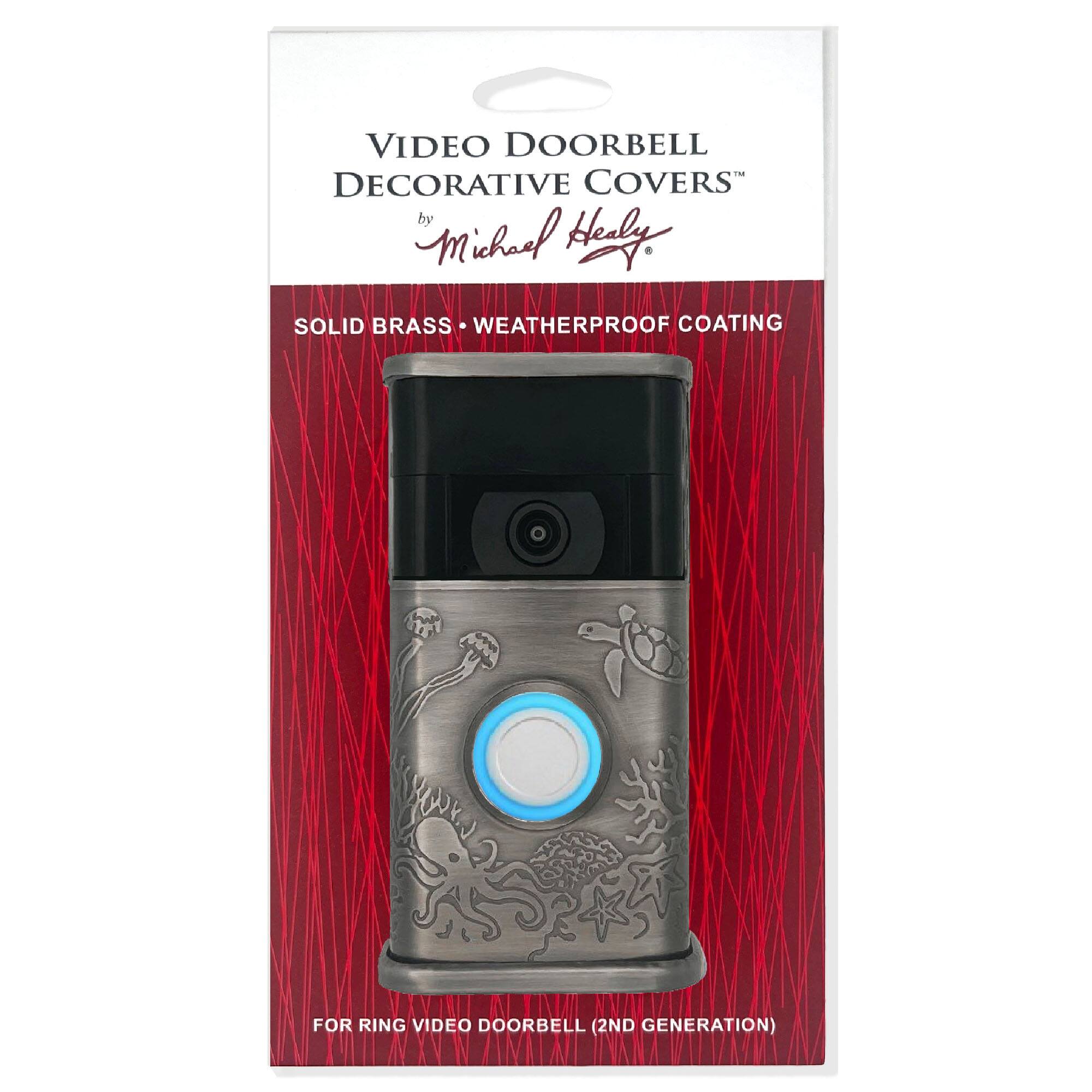 VIDEO DOORBELL DECORATIVE COVERS  
by Michael Healy  

SOLID BRASS • WEATHERPROOF COATING  

FOR RING VIDEO DOORBELL (2ND GENERATION)
