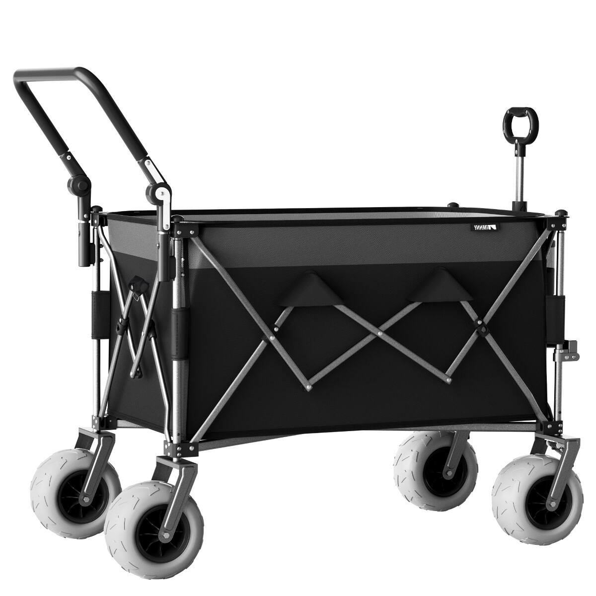 Alt View 2. Loheer - Loheer 400L Heavy-Duty Folding Wagon with Large Wheels, Adjustable Push-Pull Handles for Beach Camping.