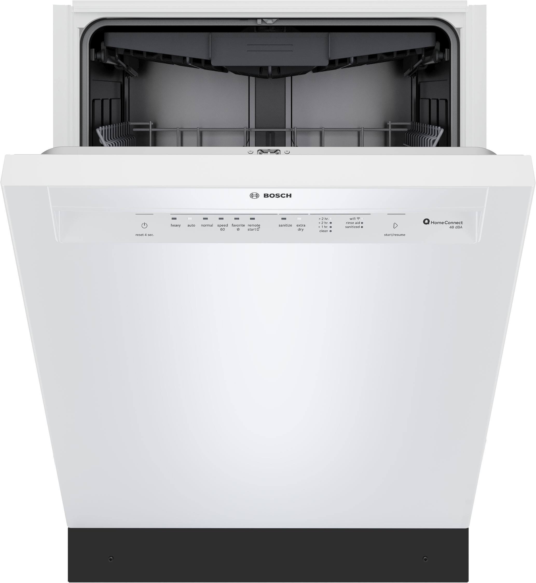 BOSCH - heaus - normal - extra - start/resume - rinse aid - sanitize - clean - dry - auto - reset 4 sec - favorite - speed 60 -