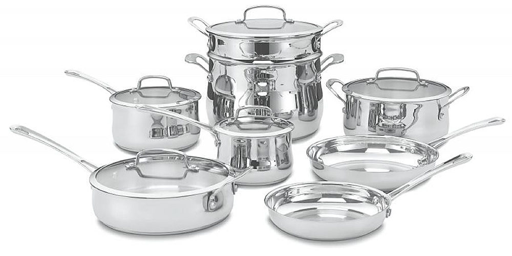 Cuisinart - Contour 13-Piece Cookware Set - Silver