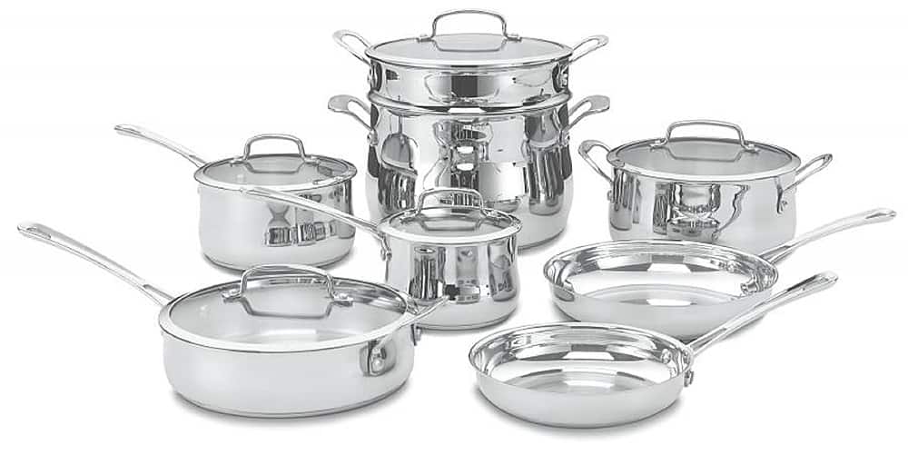 Alt View 11. Cuisinart - Contour 13-Piece Cookware Set - Silver.