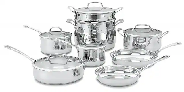 Alt View 11. Cuisinart - Contour 13-Piece Cookware Set - Silver.