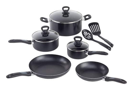 WearEver - Comfort Grip Cookware Set - Black-Angle_Standard 
