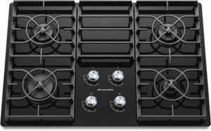 KitchenAid - 30" Built-In Gas Cooktop - Black - Front_Zoom
