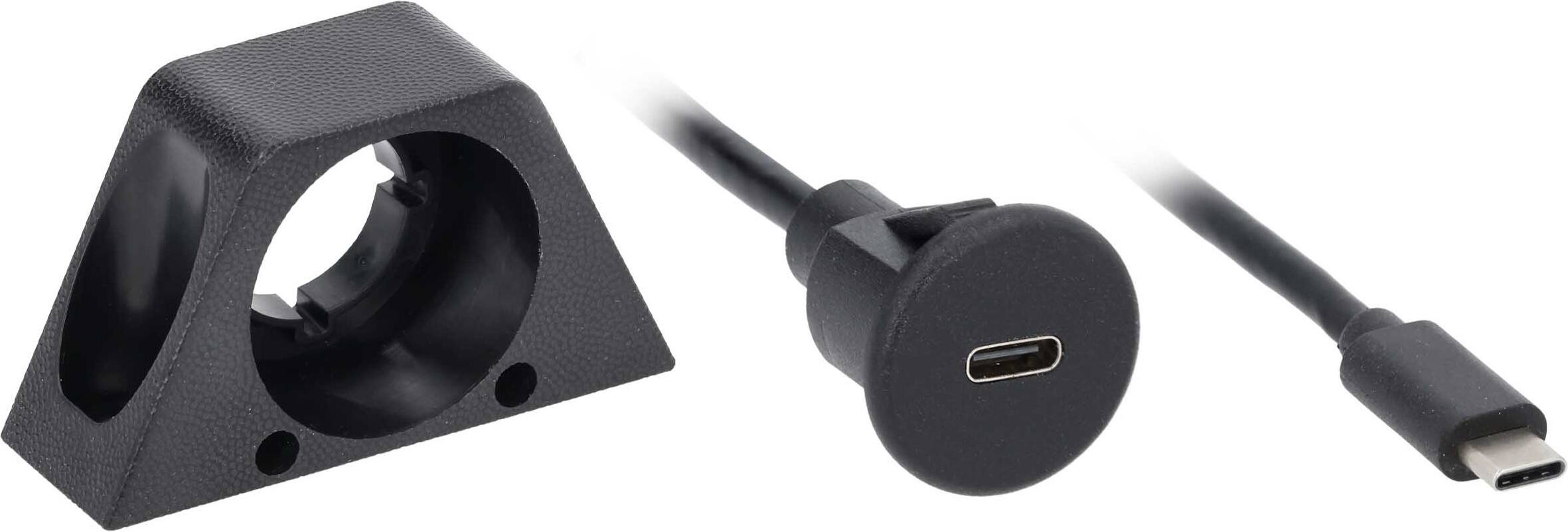 Alt View 11. Metra - 1' Male USB 4.0 Type-C to Female USB 4.0 Type-C Extension Cable - Black.