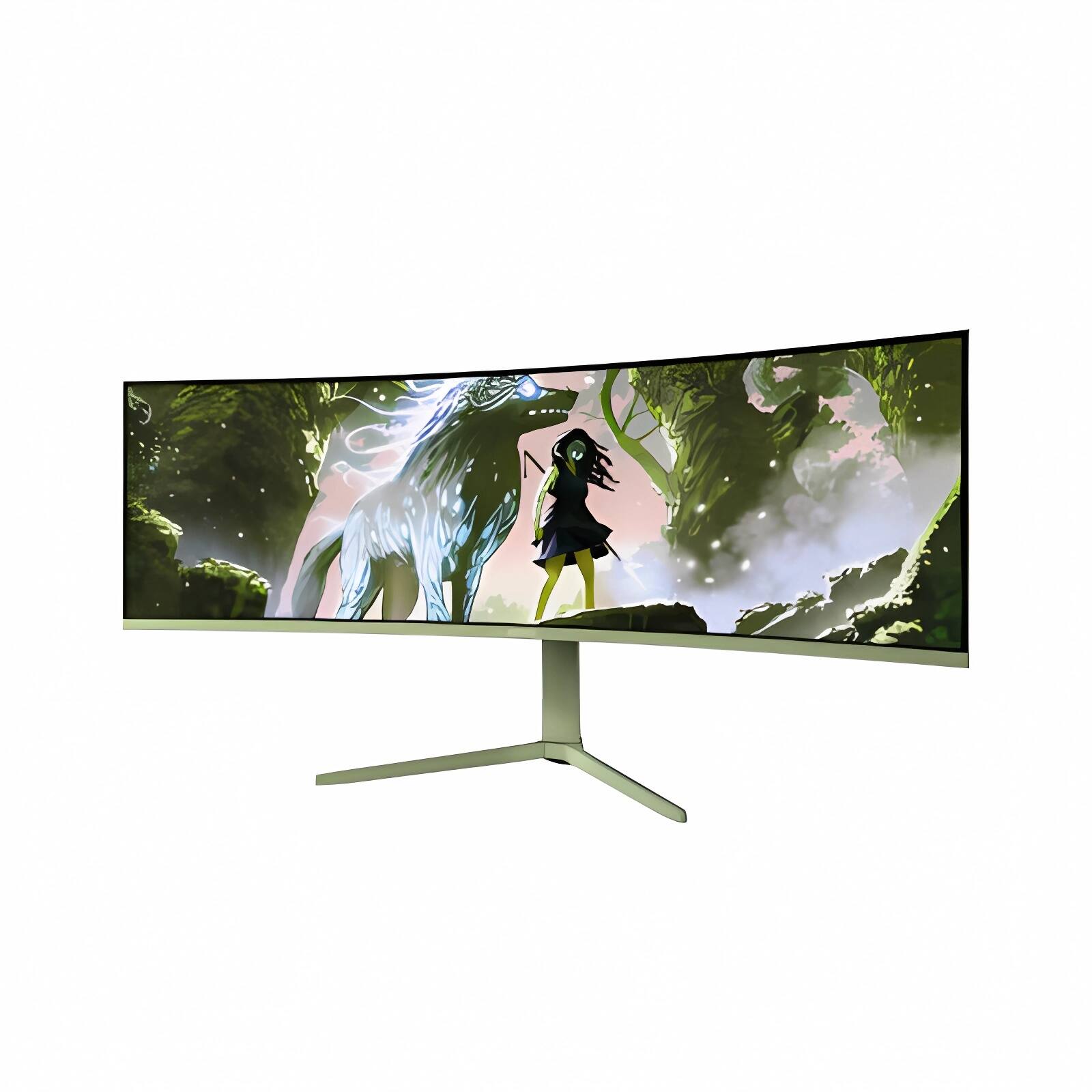 Front. Arozzi - Arozzi – Nova 49" Curved VA Dual QHD 165Hz Super Ultrawide Gaming Monitor – Forest Green - Forest Green.