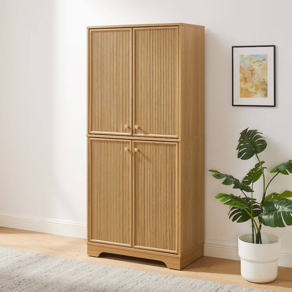 Alt View 8. Crosley Furniture - Naomi Kitchen Storage Pantry - White Oak.