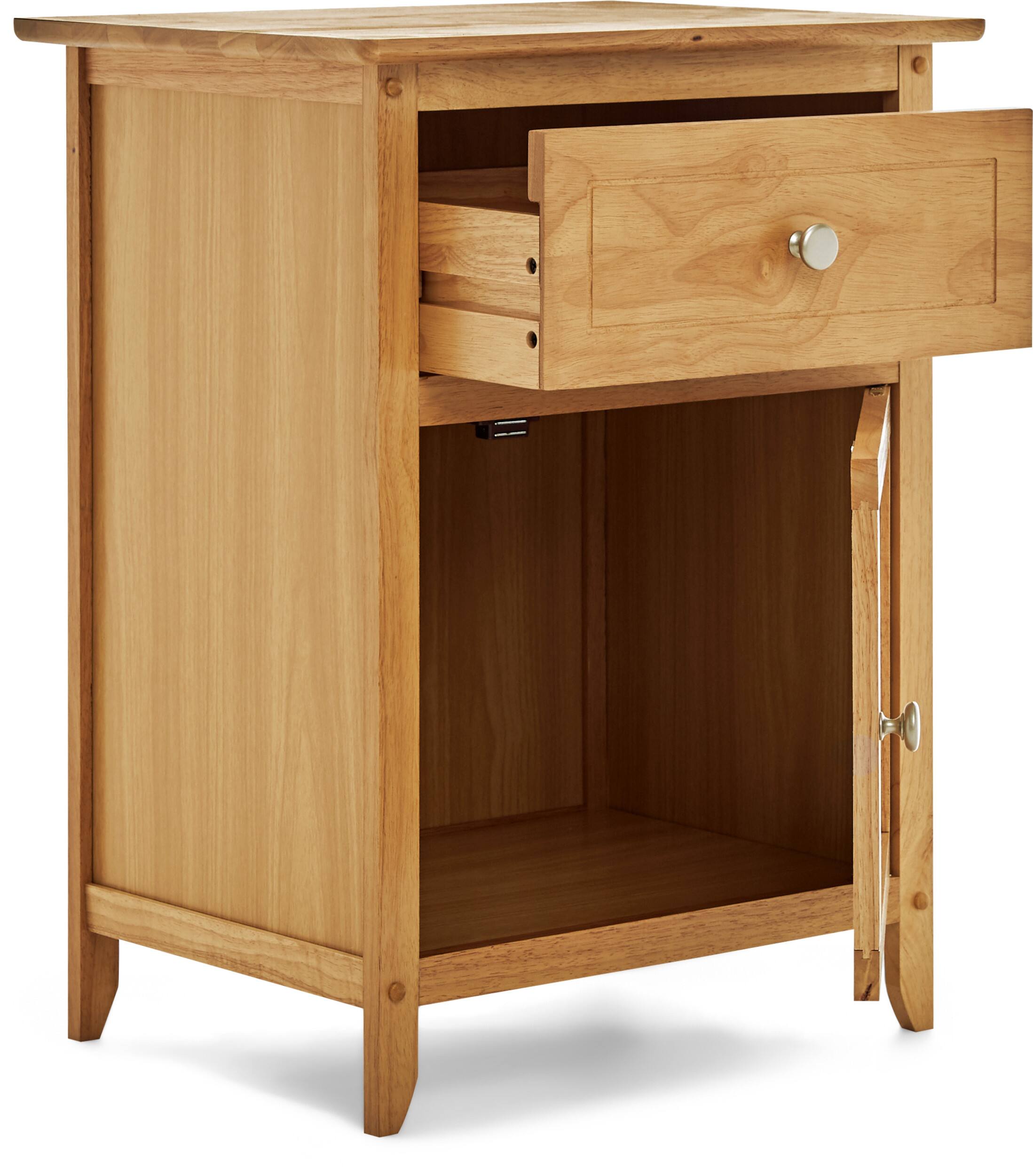Alt View 18. Click Decor - Alcott Side Table with Single Drawer and Storage Cabinet - Light Brown.