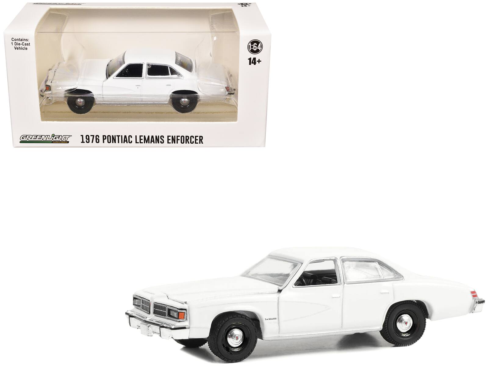 "1976-77 Pontiac LeMans Enforcer White ""Hot Pursuit - Hobby Exclusive"" Series 1/64 Diecast Model Car by Greenlight" price history on PriceWatchPro
