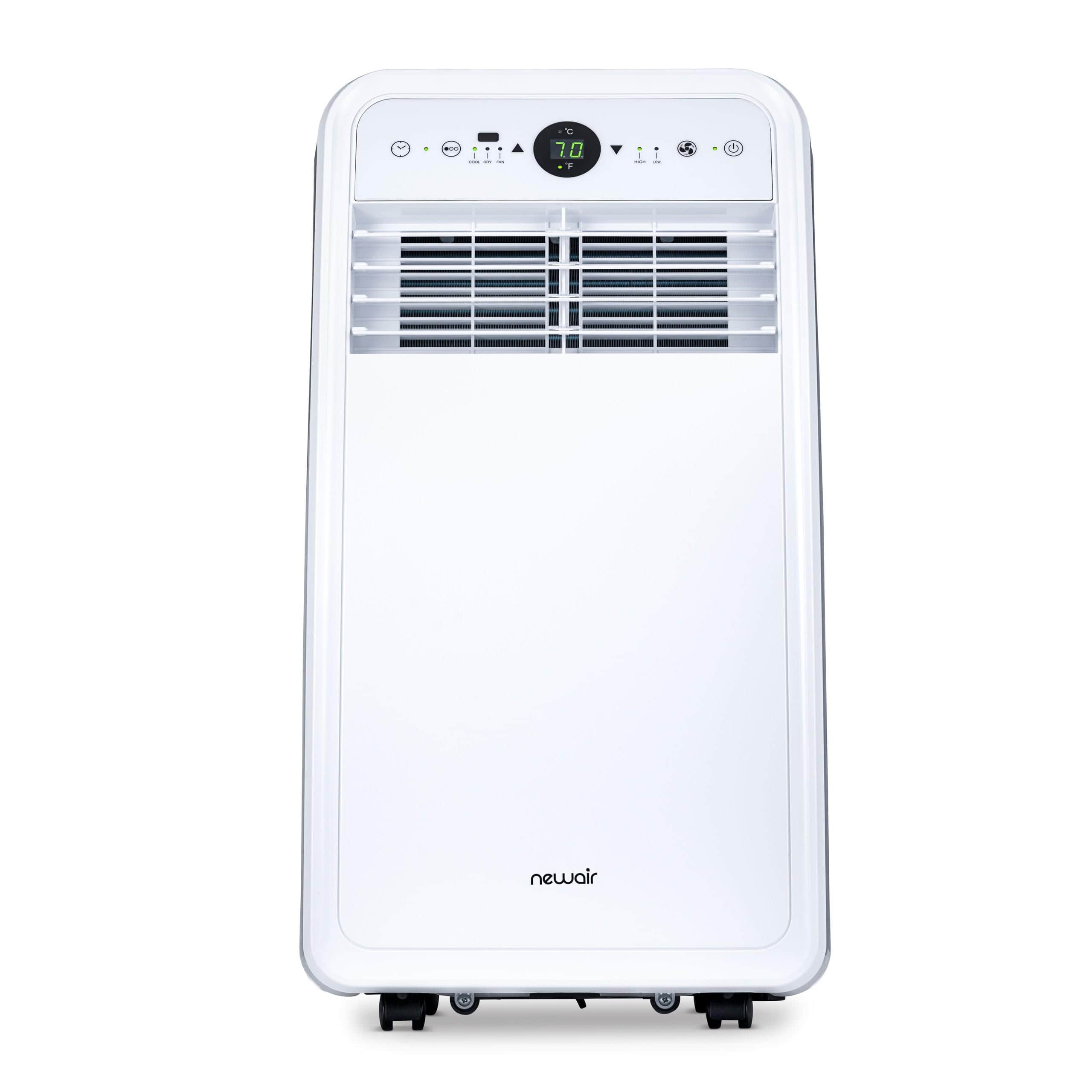 Angle. NewAir - 200 Sq. Ft. Portable Air Conditioner, 7,500 BTUs (4,000 BTU, DOE), Easy Setup Window Venting Kit and Remote Control - White.