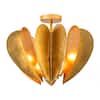 Front. Parrot Uncle - 19.3 in. 6-Light Gold Semi-Flush Mount Ceiling Light - Gold.