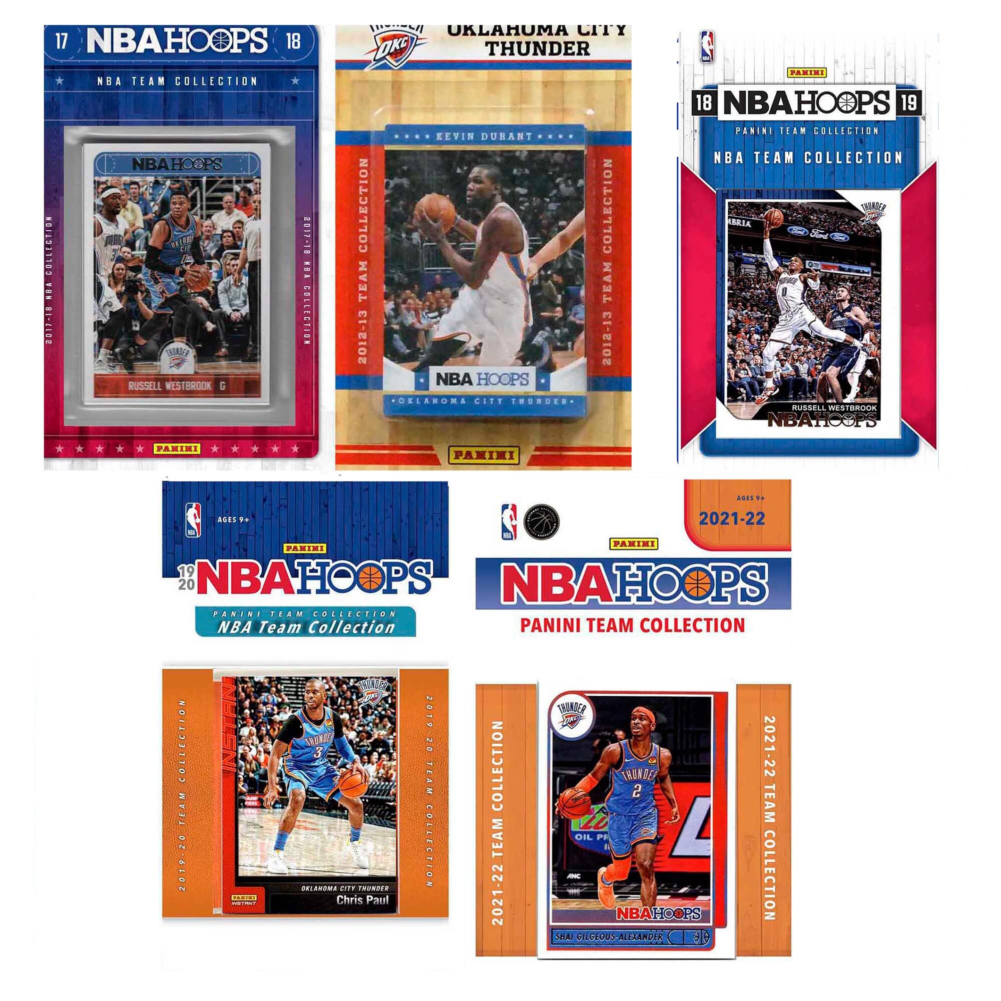 C&I Collectibles - Oklahoma City Thunder Multi-Year Trading Cards Sets - Multicolor