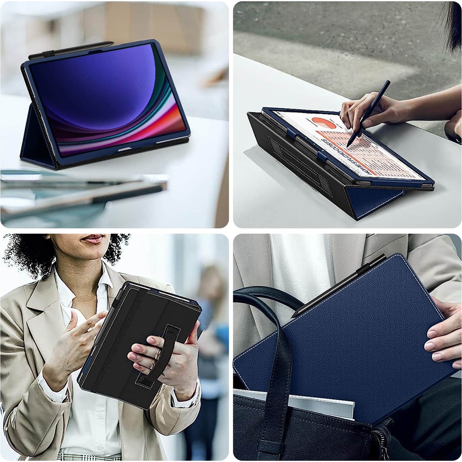 Alt View 16. SaharaCase - Venture Series Folio Case for Samsung Galaxy Tab S10 Lite (2025), Tab S10 FE, Tab S9 and Tab S9 FE - Blue.