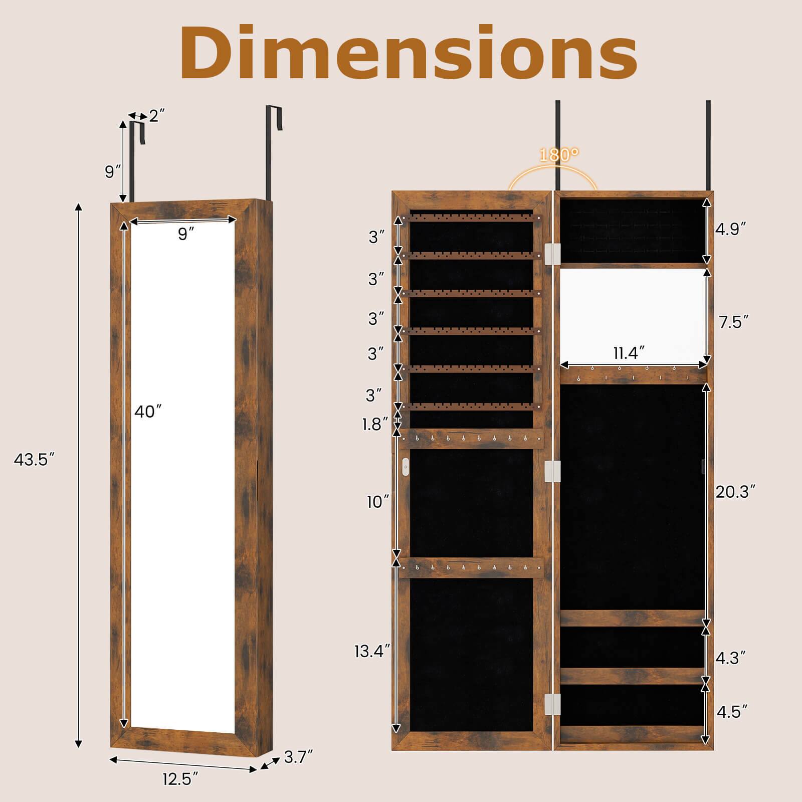 Dimensions  
2"  
9"  
43.5"  
40"  
12.5"  
3.7"  
9"  
10"  
13.4"  
4.3"  
4.5"  
1.8"  
11.4"  
7.5"  
4.9"  
20.3"  
180°