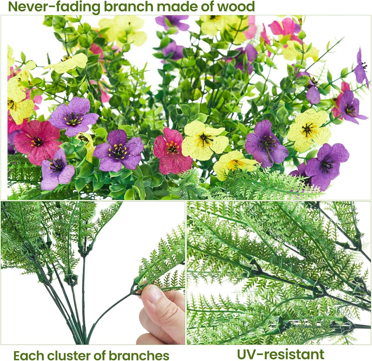 Never-fading branch made of wood  
Each cluster of branches  
UV-resistant