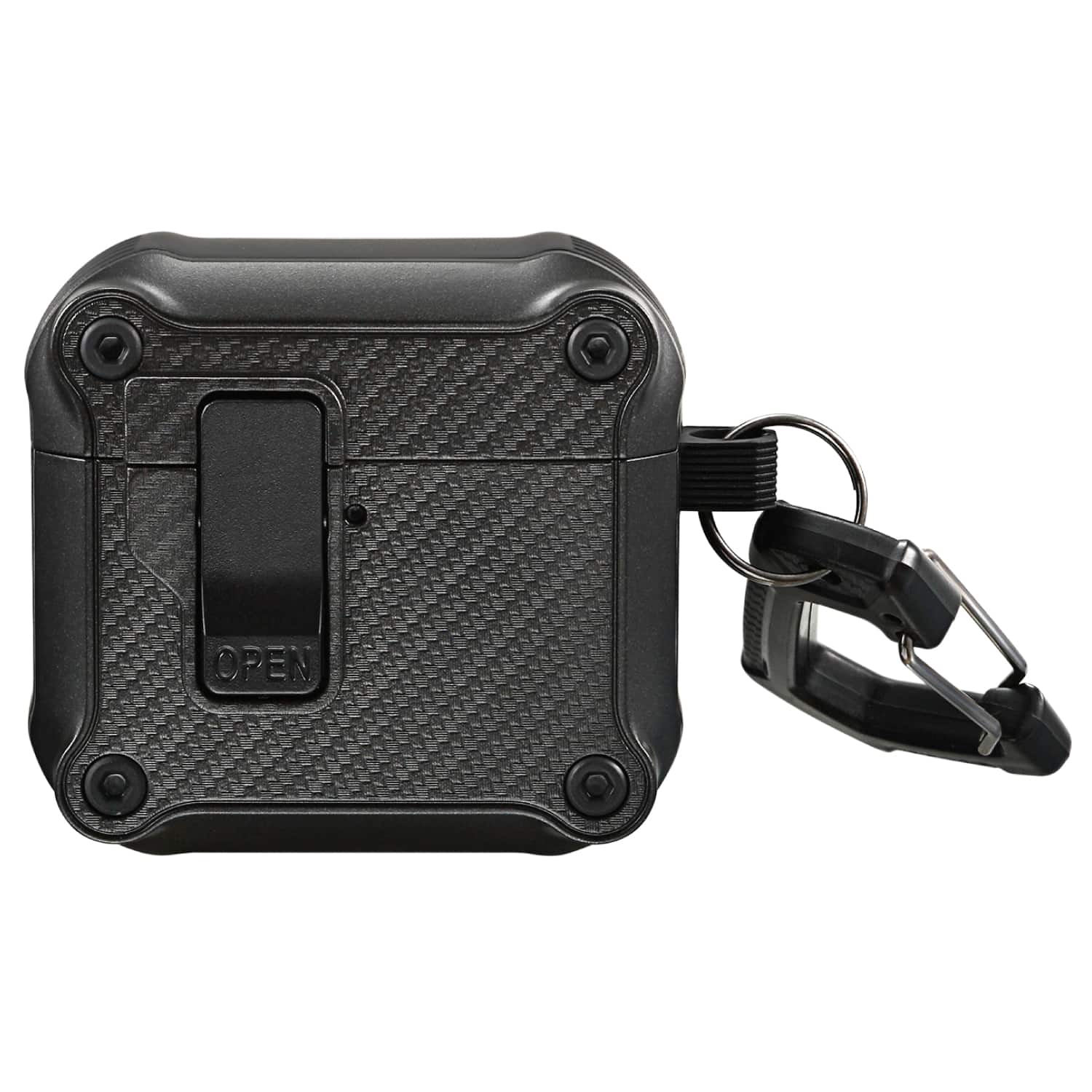 Vena - Carbon Fiber Pattern Case for Apple AirPods 4 Case, Auto Open Lock Compatible with AirPods Gen 4 4th Generation - Black