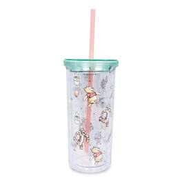 Disney - Winnie the Pooh Character Toss Acrylic Carnival Cup with Lid and Straw - Blue