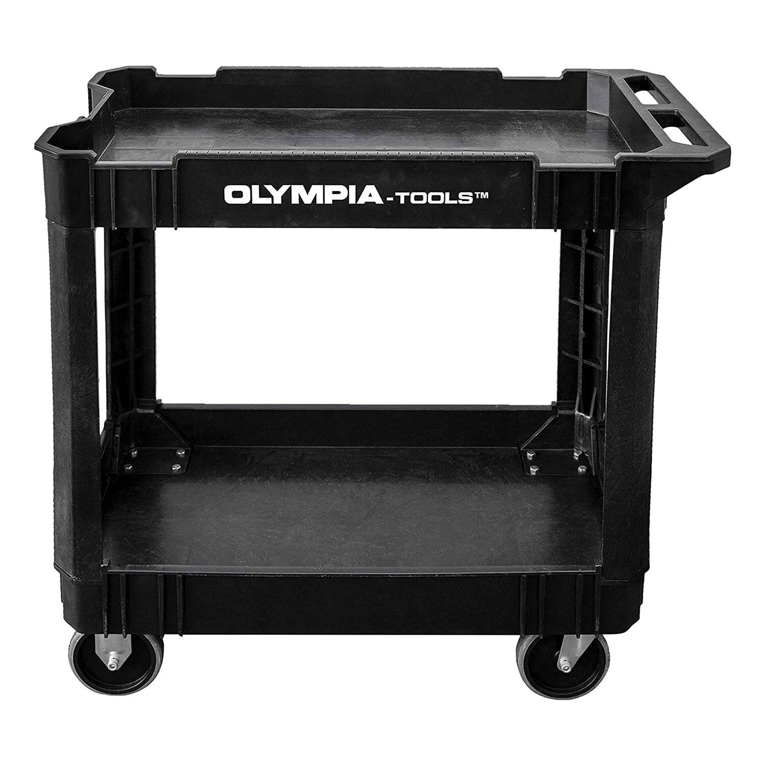 Alt View 1. Olympia Tools - Olympia Tools 500 Pound Capacity Plastic Rolling Utility Cart w/ Shelves, Black - Black.