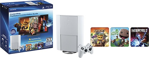 Sony - PlayStation 3 500GB Classic White Instant Game Collection Bundle