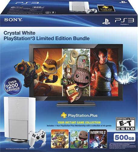 Best Buy: Sony PlayStation 3 500GB Classic White Instant Game Collection  Bundle 99154