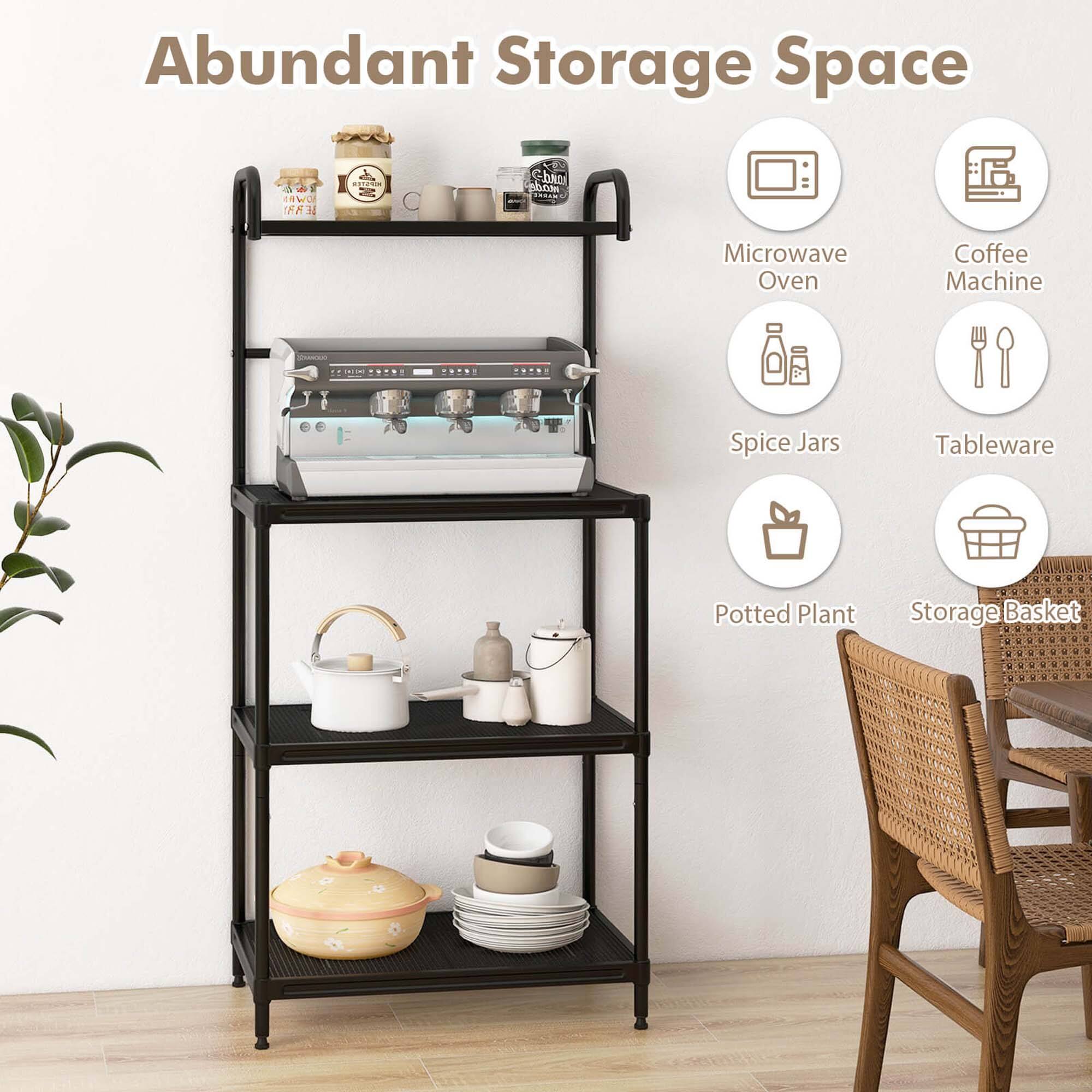 Abundant Storage Space

- Microwave Oven
- Coffee Machine
- Spice Jars
- Tableware
- Potted Plant
- Storage Basket