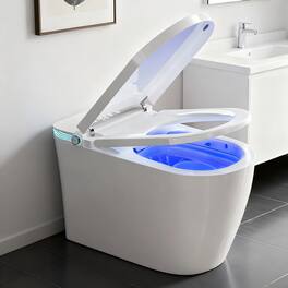 Dyonery - Intelligent Bidet Toilet: Auto Open Lid, Integrated Bidet, Warm Air Dry & Wireless Remote Control - White