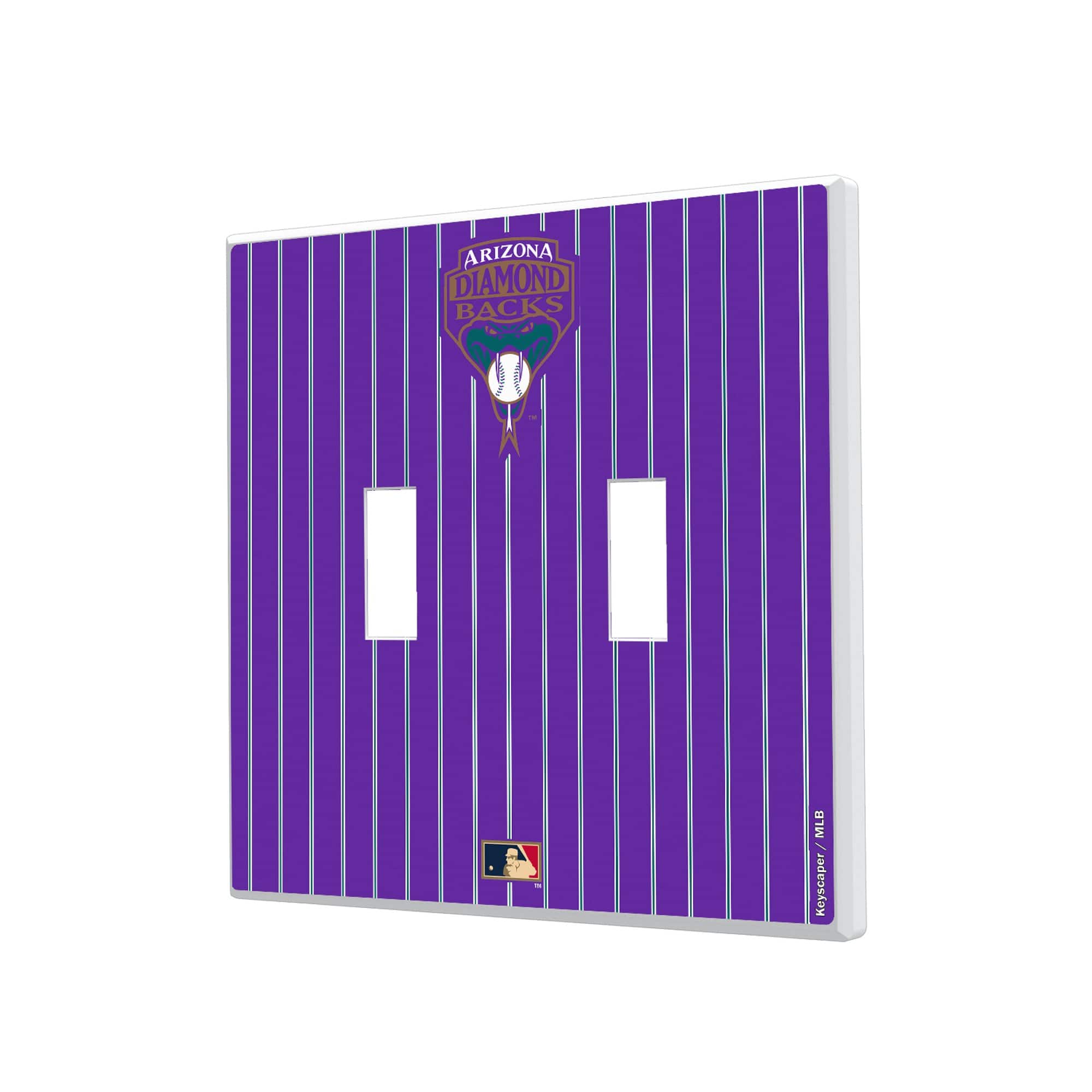 Keyscaper - Arizona Diamondbacks 1999-2006 Cooperstown Pinstripe Double Toggle Light Switch Plate - Multicolor