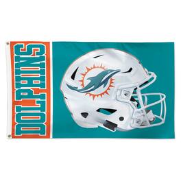 WinCraft - Miami Dolphins 3' x 5' Helmet Deluxe Single-Sided Flag - Multicolor
