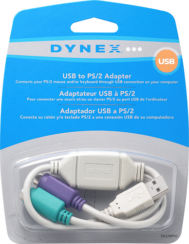  Dynex™ - USB to PS/2 Adapter - White