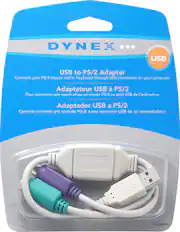 Front. Dynex™ - USB to PS/2 Adapter - White.